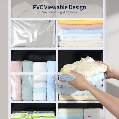 Yecaye 80lb Clear Door Hanging Yarn Storage Organizer, 10 Large Plastic Pockets & 10 Mesh Pockets Over The Door Crochet Organizer, 5 Tier Yarn Ball Storage for Knitting Needles, Black - color: Black