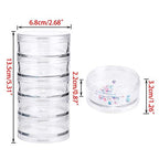 Hipiwe 2 Packs 5 Slot Clear Plastic Round Storage Jars - Art Craft Accessory Organizer Box Jewelry Beads Sewing Pills Container Holder for Storage Small Items, Hardware - size: 2Packs 2.68"D x 5.31"H