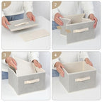 Storage Baskets, 11-Inch Woven Fabric Bins, Storage Cubes with Reinforced Handles, Organizer Bins for Closet Shelves, Foldable, for Toys, Clothes, Natural Beige (2PCS/Beige-11*11*7.8inch)
