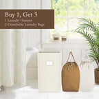MCleanPin 210L Laundry Hamper Collapsible with 2 Washable Laundry Bags, Dirty Clothes Hamper,Laundry Basket with Handles Foldable Hamper Dorm Laundry Basket for College (Cream White) - color: Cream White
