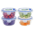 KIGI 4 PACK 20oz Plastic Round Bowls with Lid Leakproof Food Storage Container Set Small Meal Prep Containers Bento Box - size: 2.5 cup (8-Piece)