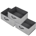 Storage Baskets, 15.7 Inch Woven Fabric Bins, Storage Cubes with Reinforced Handles, Organizer Bins for Closet Shelves, Foldable, for Toys, Clothes (3PCS/Grey-15.7*11*7.8inch)