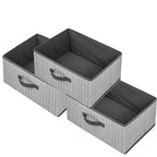 Storage Baskets, 15.7 Inch Woven Fabric Bins, Storage Cubes with Reinforced Handles, Organizer Bins for Closet Shelves, Foldable, for Toys, Clothes (3PCS/Grey-15.7*11*7.8inch)