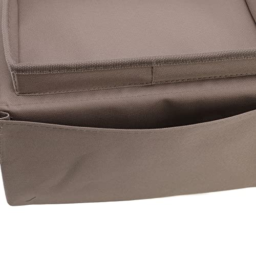 Sofa Tray Couch Arm Table Foldable Storage Holder with Large Tray and Side Pockets for Living Room Couch Organizer 600D Oxford Cloth (Coffee) - color: Coffee