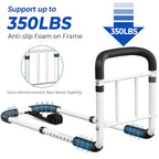Bed Rails for Elderly Adults - ASTM Approved Adjustable Bed Cane with Non-Slip Ergonomic Handle & Storage Pocket, Bed Railings for Seniors Hold up to 350 LBS, Tool-Free - size: Medium