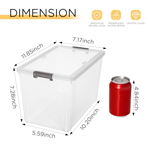 Citylife 7.8 QT 6 Pack Small Storage Bins Plastic Storage Container Stackable Box with Lids for Organizing, Clear White - color: Clear White, size: 7.8 QT(6 Pack)