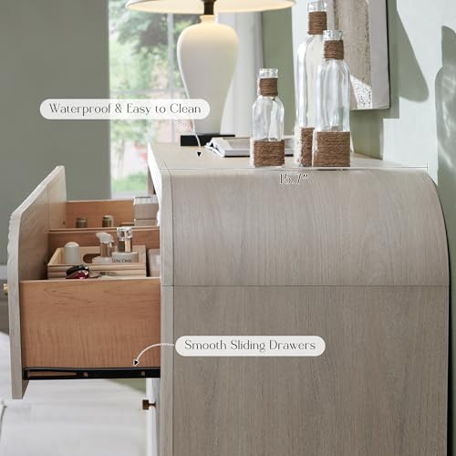 T4TREAM Fluted 6 Drawers Dresser for Bedroom, 54" Wide Modern Chest of Drawers with Thickened Curved Profile Design, Wood Dressers TV Stand for Bedroom, Living Room, Hallway, Alder White - color: Alder White, size: 15.75"D x 54"W x 36"H(6 Drawers)