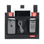 Zafit Hanging Bedside Caddy, Bedside Storage Organizer for Magazine, Phone, Remote control (Classic4 Pockets-Black)