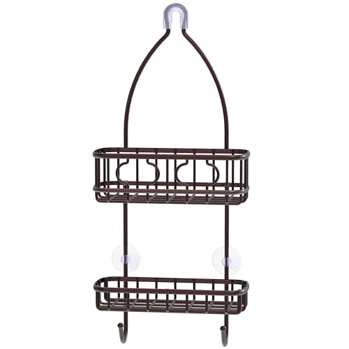 Simple Houseware Bathroom Hanging Shower Head Caddy Organizer, Bronze (22 x 10.2 x 4.2 inches) - color: Bronze, size: Medium