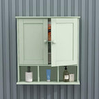 TaoHFE Green Bathroom Cabinet,Bathroom Wall Cabinet with 2 Door Adjustable Shelves,Over The Toilet Storage Cabinet,Green Bath Room Cabinet Wall Mounted,Medicine Cabinets for Laundry Kitchen - color: Green