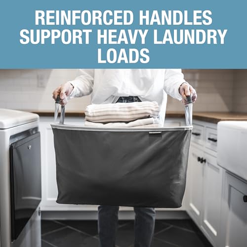 CleverMade Collapsible Laundry Basket 2 Pack – 60L (16 Gal) Foldable Clothes Hamper with Reinforced Handles, Space Saving Fabric Laundry Bin, Holds 55 lbs, Flat Folding for Home & Travel - Black - color: Black Gray