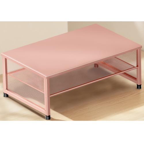 ECOLOVI 2-Tier Computer Monitor Stand Riser, Desk Organizer for Monitor, Printer & Laptop Stand, Desktop Workspace Organizers for Office Supplies(Rose Gold) - color: Rose Gold