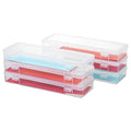 6 Pack Large Plastic Hobby Art Craft Organizer,Clear Plastic Storage Containers with Latching Lid, for Pencil Box, Lego, Crayon - size: Large - 6 Pack