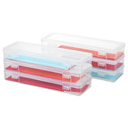 6 Pack Large Plastic Hobby Art Craft Organizer,Clear Plastic Storage Containers with Latching Lid, for Pencil Box, Lego, Crayon - size: Large - 6 Pack