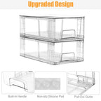 6 Pack Stackable Storage Drawers,Plastic Organizers Bins, Drawers Storage with Handles and Movable Dividers for Organization and Storage in Fridge,Bathroom, Pantry, Kitchen Cabinets, Under Sink - size: 6Pack 4.4"H-with Dividers