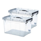 2 Quart 2-Pack Heavy-Duty Stackable Clear Storage Bins with Lids - Premium Clear Plastic Organizing Containers for Home & Bathroom BPA-Free, Pull Handles and Secure Latches - style: 2 QT 2-Pack