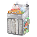 Accmor Hanging Baby Diaper Caddy Organizer, Diaper Stacker, Baby Crib Hanging Classified Storage Bag Organizer for Changing Table, Crib, Playard or Wall & Nursery Organization, Grey Cloud - style: Style B-Grey