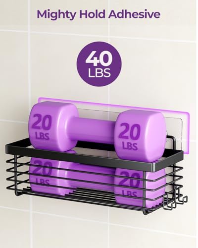 ODesign Shower Caddy 3 Pack SUS304 Stainless Steel-No Drilling-Shower Bathroom Shelves Rack,Rustproof Wall Mounted,Adhesive Shower Shelf Basket Organizer-Black - color: Black