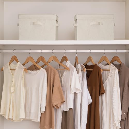 StorageWorks Fabric Storage Bins with Lids, Stackable Closet Storage Boxes with Handles, Decorative Storage Organizers, 15" x11¼x12½, Beige, 2-Pack - color: Beige, size: 15"L x 11¼"W x 12½"H