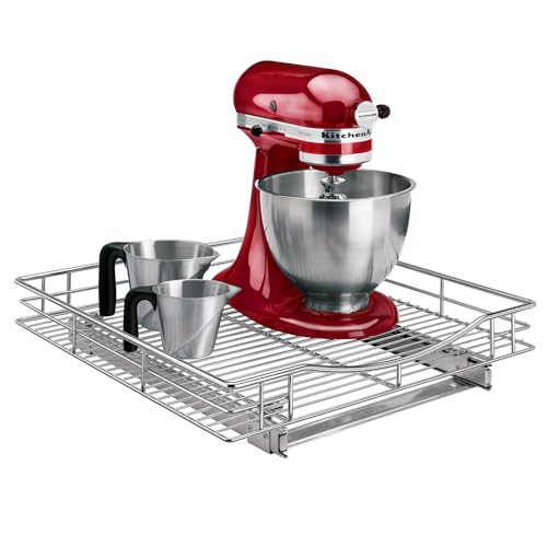 LYNK PROFESSIONAL® Pull Out Cabinet Organizer, 20" x 21" Slide Out Cabinet Organizer Pull Out Drawer – Pull Out Shelves for Kitchen Cabinets – Under Sink Organizers - Lifetime Ltd. Warranty, Chrome - color: Chrome, size: 20" W x 21" D