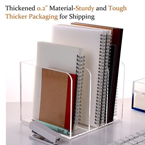 Magazine Holder, Clear Acrylic Magazine Rack, File Organizer for Office Desk, Book Organizer,-One-Piece-3 Vertical spaces,1 pack (B5)…… - style: 3 slots-B5