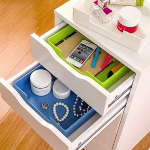 Desk Letter Tray, 2 PCS A4 Size Plastic Stackable File Document Organizer, Office Desktop File Paper Holder, Anti-Skid Stacking Support for Office Supplies (2X Off-White) - color: 2x White