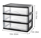 BYCY Medium 3 Drawer Plastic Clear Stacking Desktop Organizer for Office Supplies, Stackable Storage Drawers Storage Bins For Kitchen Cabinets, Pantry, Home Organization (Black, Medium 3Drawer) - size: Medium 3Drawer