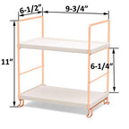 Plastic/Metal Freestanding Stackable Organizer Shelf,Bathroom Countertop Storage Shelf Cosmetic Organizer Holder Kitchen Spice Rack,2-Tier Standing Rack (Rose Gold) - color: Rose Gold