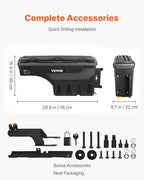 VEVOR Truck Bed Storage Box, Compatible with 2015-2020 Ford F150 R, Waterproof ABS Wheel Well Tool Box with Lockable Lid and Password Padlock, 6.6 Gal/25 L Truck Bed Toolbox, Passenger Side, Black - size: Passenger Side, style: F150