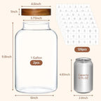 KEYWING 1 Gallon Large Glass Jars With Airtight Lid, 2Pcs Glass Food Storage Containers With Lids, Flour Rice Contianers for Pantry Kitchen Organization Egg Cookie Sugar Cereal (128 oz /3800ml) - size: 1 Gallon/ 128 Fl.oz