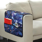 Lily Butterfly Glitter Print Couch Arm Covers Stain Resistant Sofa Arm Cover with Side Storage Pocket Anti-Scratch Arm Rest Covers for Recliner, Chair, Sofa - color: Lily Butterfly Glitter