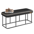 VASAGLE EKHO Collection - Storage Bench for Entryway, Ottoman Bench with Steel Frame, 43.3-Inch Wide, Synthetic Leather, Living Room, Mid-Century Modern, Loads 660 lb, Ink Black ULOM085B01 - color: Ink Black, style: Steel Frame Bench