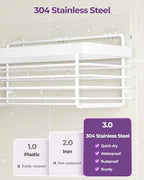 ODesign Shower Caddy 3 Pack SUS304 Stainless Steel-No Drilling-Shower Bathroom Shelves Rack,Rustproof Wall Mounted,Adhesive Shower Shelf Basket Organizer-White - color: White