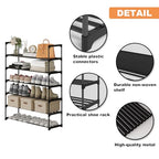 Calmootey 6-Tier Shoe Rack, Tall Large Capacity 30 Pairs Shoes Storage Organizer, Stackable Wide Shoe Shelf for Entryway, Hallway, Black - size: 6-Tier