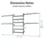 Timate S3X PLUS Closet System, Expandable Wall Mounted Closet with 6 Adjustable Shelves & 4 Expandable Hanger Rods, Industrial Pipe Clothing Rack for Hanging Clothes, Fits Spaces 6'11"- 9'10", Black - color: Black, size: S3X PLUS