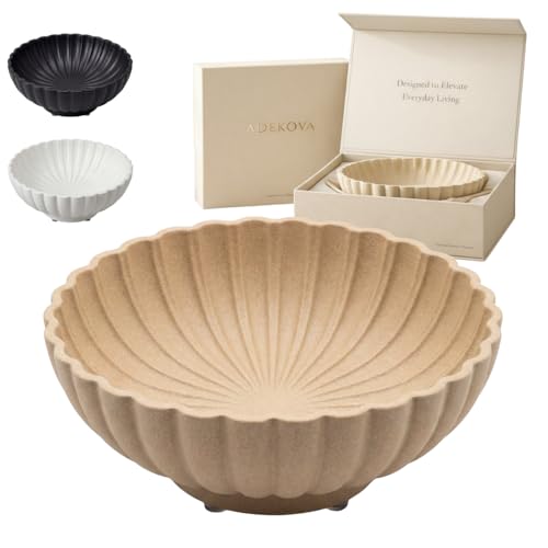 Sand Beige | Fruit Bowl | Large Decorative Concrete Bowl Design for Modern Home Decor | 12 Inch Key Bowl and Entryway Organizer | Fruit Basket for Kitchen Counter | Frutero Moderno para Cocina - color: Sand Beige
