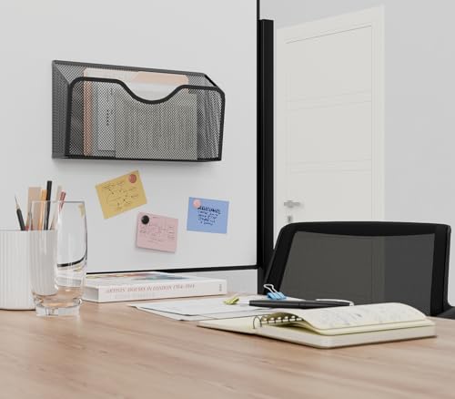 JANE EYRE Magnetic File Holder - 3PCS File Paper Mail Organizer No Drilling Magazine Paper Document Holder/Magnetic Hanging File Organizer for File Cabinets, Office, Whiteboard, BLACK - color: BLACK