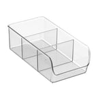 iDesign Stackable 3-Section Divided Storage Bin for Pantry, Fridge, or Cabinet - Set of 2 - Clear - style: Pack of 2