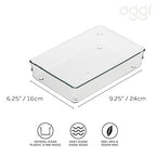 Oggi Clear Drawer Organizer | 6" X 9" | Pack of 2 | For Kitchen & Office | Utensil Storage - size: 6" by 9" (Pack of 2)