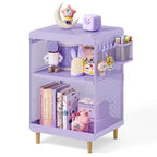 SYKIARIOL Kids Nightstand,Kids Bedside Table,Teen Girls Night Stand,Toddler Night Stand,End Table for Girls Room Storage,Purple Nightstand - color: Purple