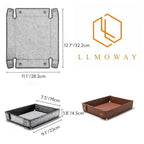 LLmoway PU Leather Valet Tray Nightstand Desk Organizer for Men Women Home Office Phone Watch Jewelry Glasses Keys Coins Storage - color: Light Coffee