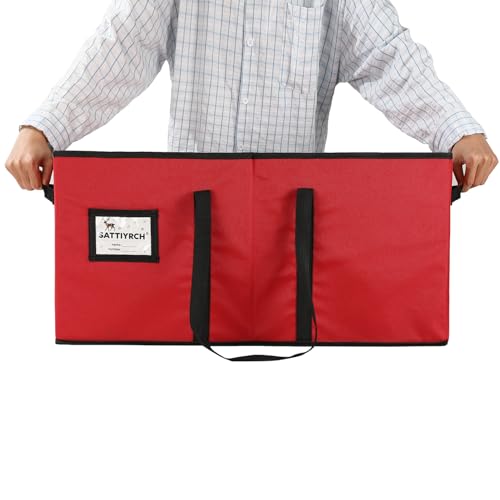 Sattiyrch Christmas Ornament Storage Box,8 Trays with Customizable Dividers,Canvas,Dust-Proof, Collapsible,Portable with Dual Handles,Holds Up to 128 x 2.36 Ornaments - size: 128 pcs-2.36in with Trays