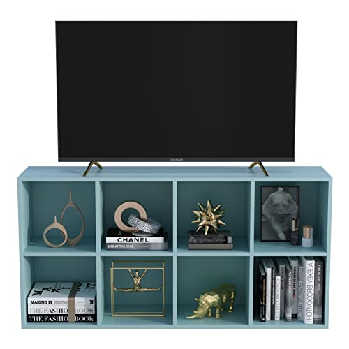 OSCHF 8-Cube Storage Shelf Bookcase - Wooden 4-Tier Floor Standing Open Bookshelf, Modern TV Stand up to 55 Inchs for Home and Office, Light Blue - color: Light Blue, size: 8-Cube