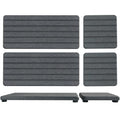 NiuYichee Set of 4 Water Absorbent Diatomite Coasters, Diatomaceous Earth Kitchen Soap Dish, Bathroom Trays, Water Absorbing Stone Used for Hand Soaps & Plants & Toiletries in The Modern Home - color: Set of 4 Dark Grey With Grooves