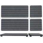 NiuYichee Set of 4 Water Absorbent Diatomite Coasters, Diatomaceous Earth Kitchen Soap Dish, Bathroom Trays, Water Absorbing Stone Used for Hand Soaps & Plants & Toiletries in The Modern Home - color: Set of 4 Dark Grey With Grooves