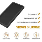 Silicone Bathroom Tray,Shatterproof Small Black Bathroom Tray,High-Grade Silicone Durable Vanity Trays for Bathroom Soap Dispenser Tray Toilet Tank Tray-7.8 * 3.9 in - color: Black, size: Small-7.8*3.9 in