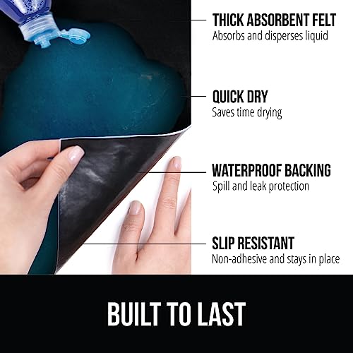 GORILLA GRIP LeakGuard Non-Adhesive Under Sink Mat for Kitchen Cabinet, Waterproof Quick Dry Shelf Liner, Durable Absorbent Felt Mats for Bathroom Sinks, Cabinets, Dresser, Easy to Trim, 24x30 Black - color: Black, size: 24"W x 30"L
