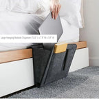 1PC Felt Hanging Storage Organizer Bag 6-Pocket Wall Mounted Holder for Remote Control Phone Tissue Bedside Sofa Caddy, Grey - color: Grey