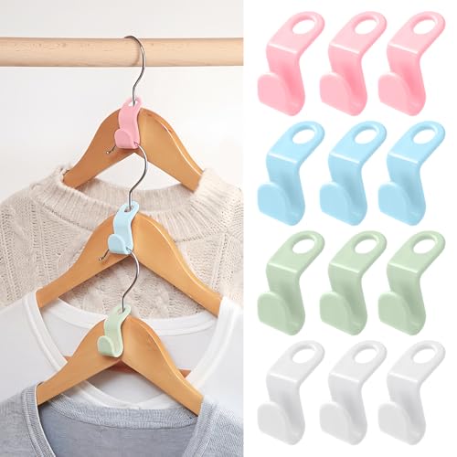 50 PCS Space Saving Hanger - Clothes Connector Hooks, Stacking Space Saver, Plastic Closet Organizers and Storage Extender for Heavy Duty Cascading Connection - color: 50 Pcs Multicolor