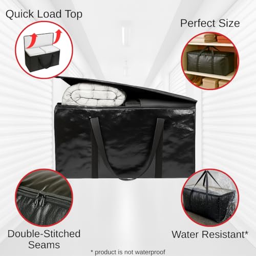 BAG-THAT! 8 - Pack Heavy Duty Large Moving Bags, with Strong Zipper and Comfortable Handles Durable & Sturdy Clothes packing Storage Bags Totes Bins Packing Moving Boxes College Supplies for moving. - size: 8 Pack